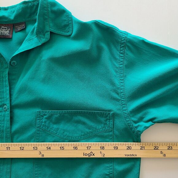 Vintage Woolrich Emerald Green 100% Cotton Short Sleeves Button Up Shirt Size S - Picture 5 of 6